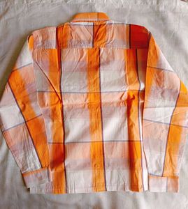 Orange and white check shirt for boys
