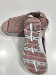 Pink Knit Open-Toe Sandals