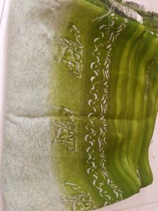 Elegant Green Printed Saree