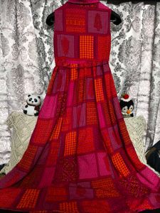 Patchwork Print Maxi Dress