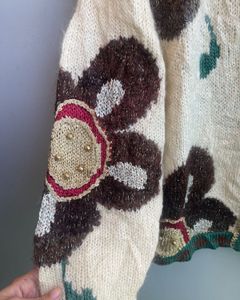 Vintage Floral Knit Cardigan