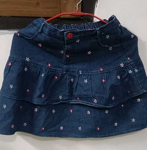 Girls&#39; Cute Denim Skirt