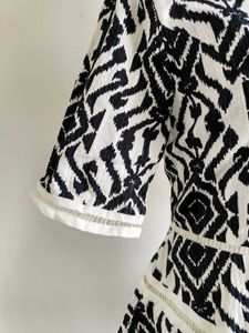 Black &amp; White Print Mini Dress