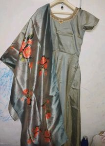 Elegant Gray Anarkali Suit Set