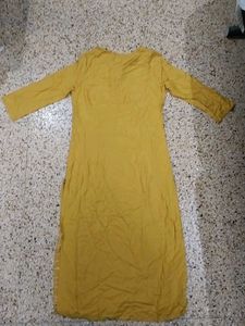 Mustard Embroidered Kurta