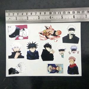 1 Sheet Of 11 Jujutsu Kaison Anime Stickers