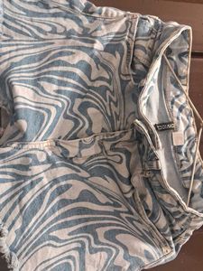 Blue Swirl Denim Shorts