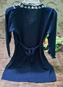Navy Embroidered Kurti