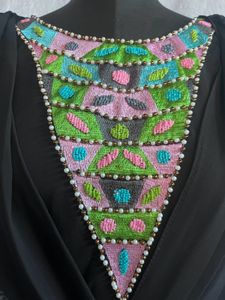 🖤 Black Boho-Chic Maxi Dress – Embellished Beauty