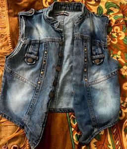 Denim Vest with Studs