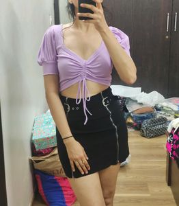 Cute And Sober Purple Crop Top