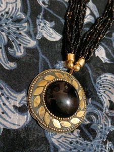 Statement Black Bead Necklace