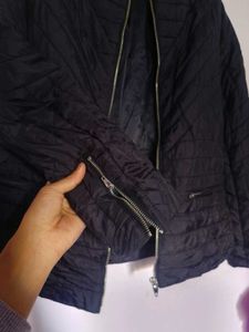 Black Puffer Jacket(Free Maroon Dress )