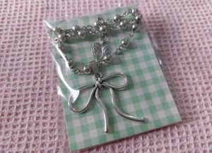 Bow Necklace &amp; Earring Hoop Jewelry Set