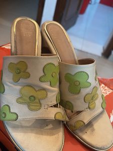 Floral pure leather Mules