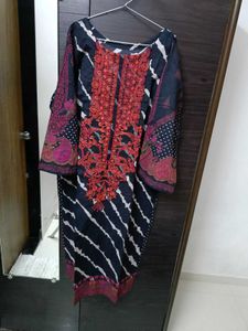 Black Embroidered Kurta Lawn