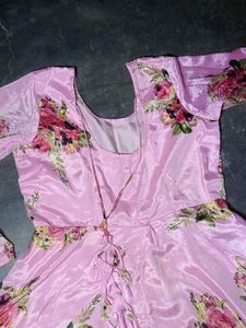 Floral silk gown