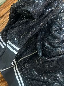 Sequin Zip-Up Hoodie