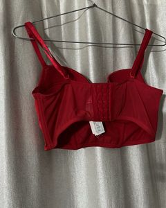 Red Satin Corset Top