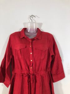 Dark Red Casual Dress(Women’s)