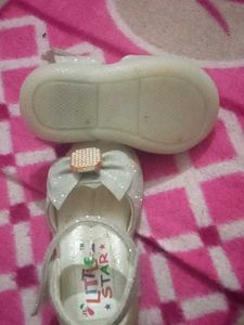 Cute Silver Sandals with Bow Detail