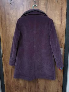 Purple Fur Collar Coat
