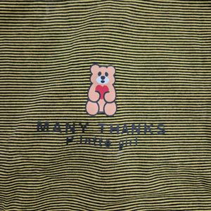 Cute Striped Bear Graphic Tee - Women&#39;s Casual Sum