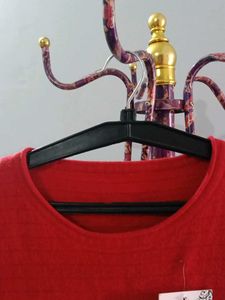 Red Patterned Sweater Dress