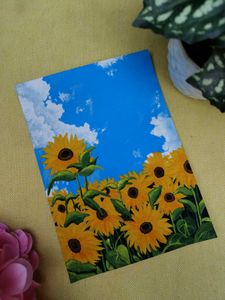 🌻 The Sunflower Patch – Handmade Painting 🎨✨