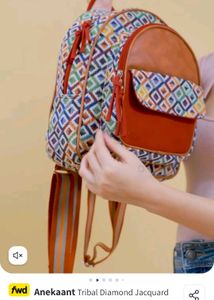 Cotton And Vegan Leather Bag