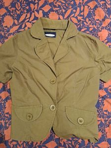 Brown Button-Down Top