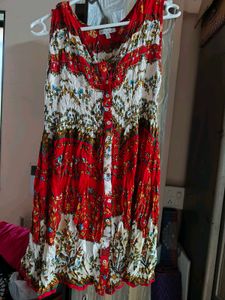 Red & White Floral Dress