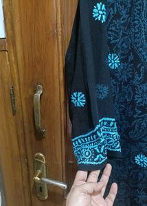 Lukhnowi Chikankari Kurta 🖤🩵