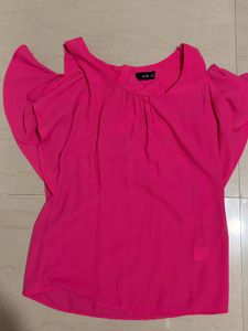 Kazo Off Shoulder Pink Top