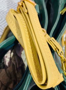 New Classy Green And Beige Handbag