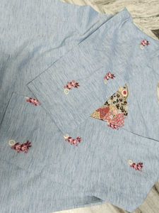 Blue Embroidered Dress