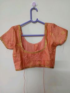 Pink &amp; Gold Sari Blouse
