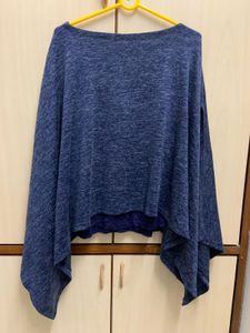 Navy Blue Knitted Winter Top
