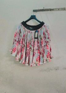 Floral Pleated Mini Skirt