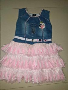 Denim & Pink Tulle Dress