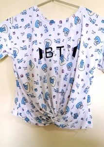 White Printed Tshirt For Women