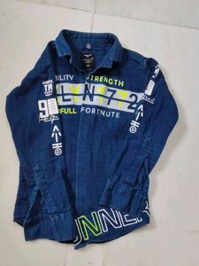 Graphic Print Denim Shirt