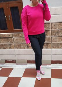 Fuschia Pink Top With bow Styled Sleeves