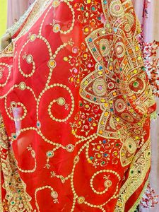 Red Embroidered Dupatta Navratri Special Duppata