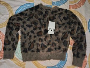 (Zara Animal Print Cardigan Without Buttons)
