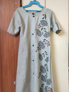 Off White A Line Kurti