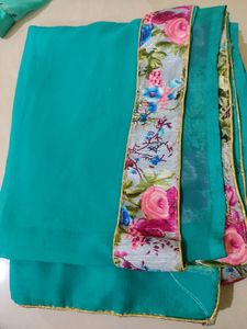 Ocean Blue Saree with Stunning Design
