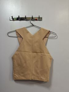 Tan Sleeveless Crop Top
