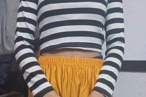 Striped Long Sleeve Crop Top