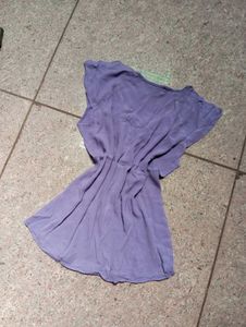 Purple Button-Down Sleeveless Top